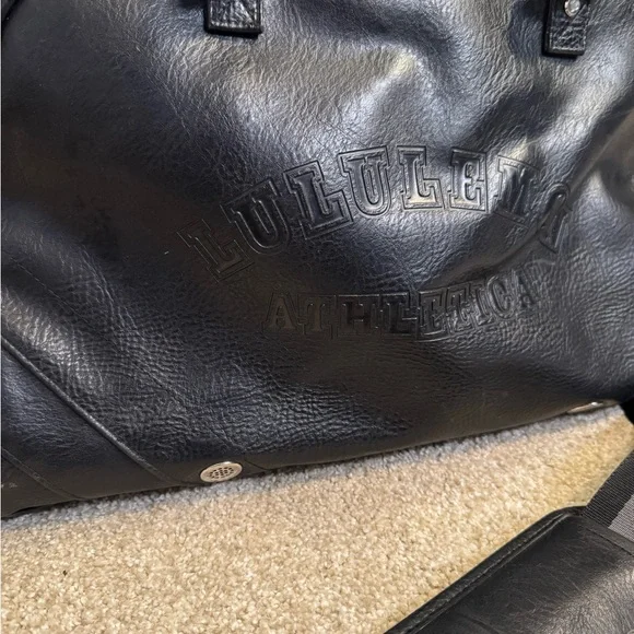 Vintage lululemon Black Duffel Bag Smooth Leather - Picture 4 of 16